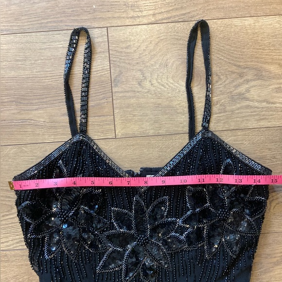 Black Tie silk beaded dress size 4 - Picture 8 of 10